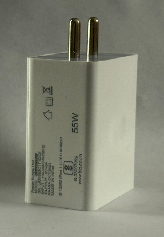 Mi 55w Power Adapter With Detachable Usb Data Cable